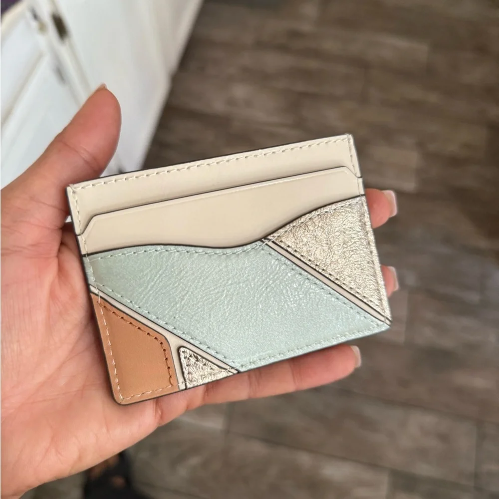 Tory Burch Cream and Mint Card Holder
